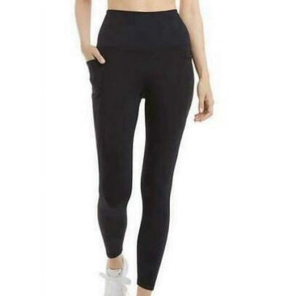 Danskin Womens High Waisted Active Leggings Black Side Pockets Size M 1495622‎